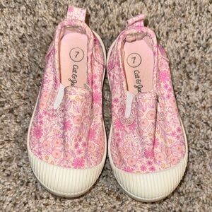 Cat & Jack Pink Floral Slip-On Sneakers